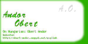 andor obert business card